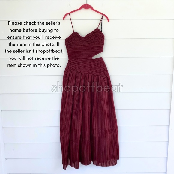NEW Aje Laurier Wave Maxi Dress Burgundy 2 US - Picture 15 of 17